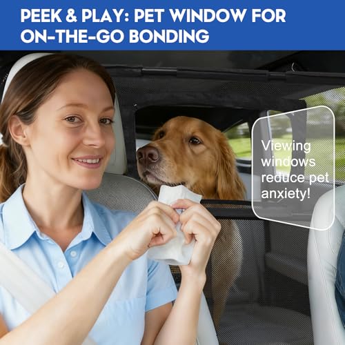 GEVINFA Pet Supplies in 52" Wide Dog Car Barrier, Black
