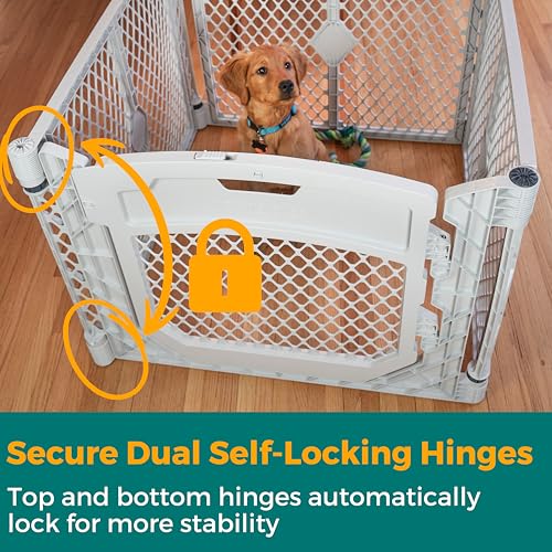 MYPET Pet Playpen in 4-Panel, Light Gray