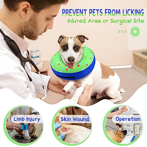 Supet Animal Recovery Collar Cone in XS(Neck 4"-7"), Donut Green