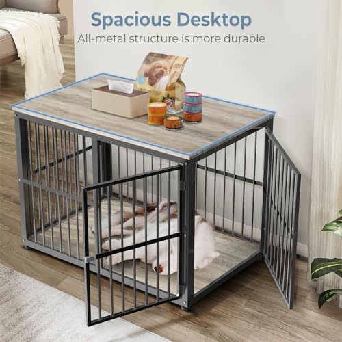 Lyromix Animal Cage in 43.3"L x 29.9"W x 33.1"H, Ancient gray