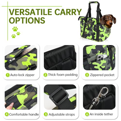DELTAMANN Animal Carrier in 13.8"L x 5.0"W x 9.5"H, Camouflage Green
