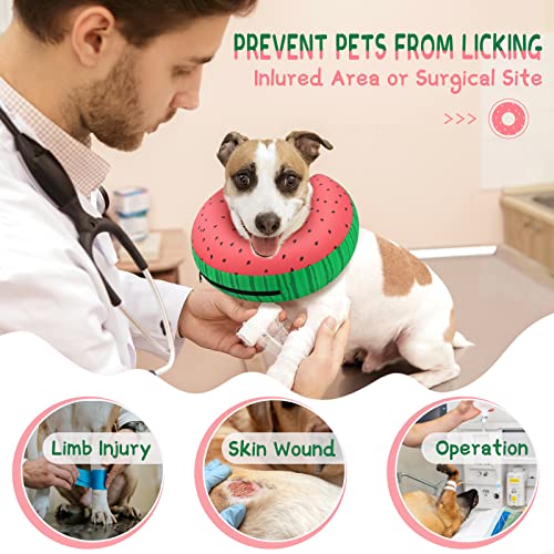 Supet Animal Recovery Collar Cone in S(Neck 7"-9.5"), Donut Red