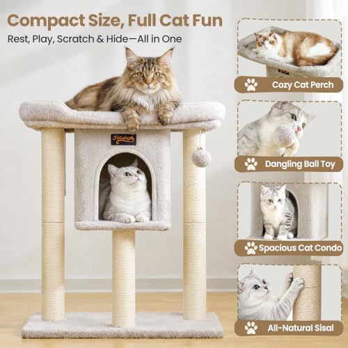 Feliskyn Pet Activity Structure in 28 Inches, Light Grey