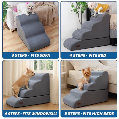 aodisman Animal Stair in Split Design 4-Step 21"H, Grey