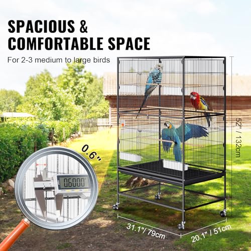 VEVOR Animal Cage in 31.1"L x 20.1"W x 52.0"H, Black
