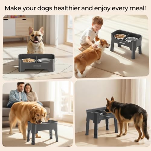 URPOWER Pet Feeder in Medium, Grey