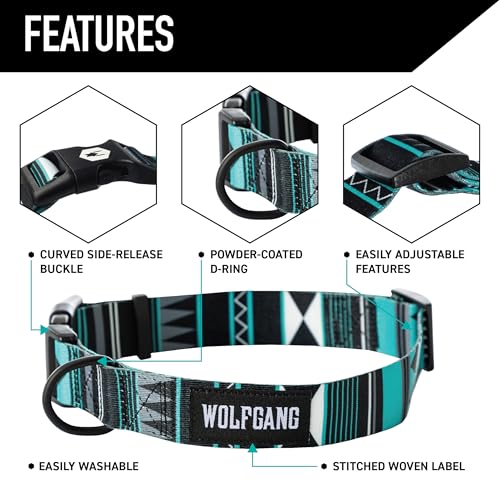 Wolfgang Man & Beast Animal Collar in Small (5/8 Inch x 8-12 Inch), WesternSky Print