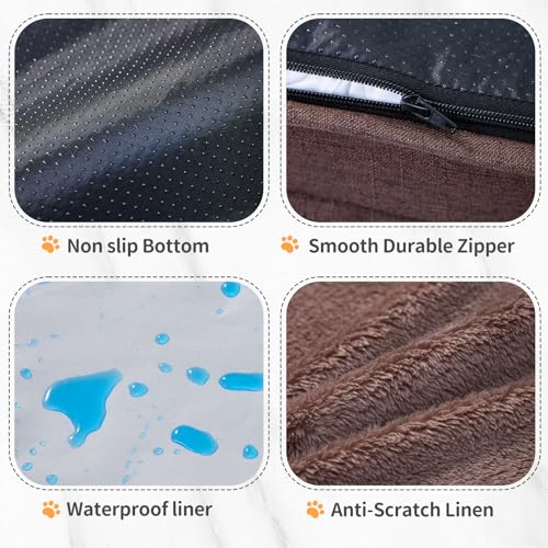 Makigued Pet Bed Mat in 42"L x 32"W x 6.7"Th, Dark Brown