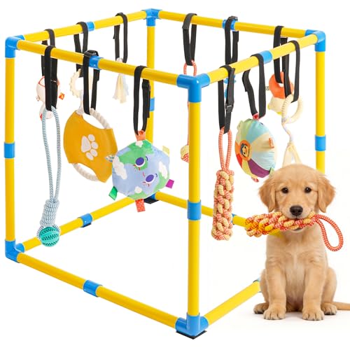 Grevigily Pet Toy in 23.6x15.7x15.7inch, Yellow + Blue