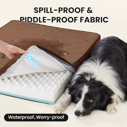 OhGeni Pet Bed Mat in 36" x 27" x 3.5" (For Sprawling), 04-Brown