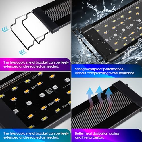 Gamalta Lamp in For 12~18inch Fish Tank, Black-Bluetooth App control
