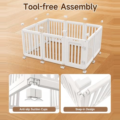 everfront Pet Playpen in 30", White
