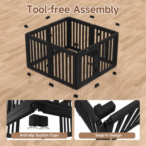 everfront Pet Playpen in 24", Black