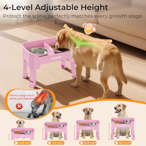 URPOWER Pet Feeder in Medium, Pink