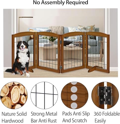 LZRS Temporary Gate in 30"Height-4 Panel, Black