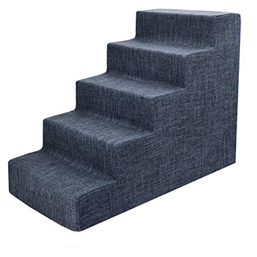 Best Pet Supplies Animal Stair in H: 22.5 Inches, Dark Gray Linen