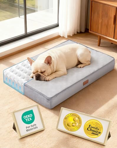 OhGeni Pet Bed Mat in 30" x 20" x 3" (For Sprawling), 01-Gray