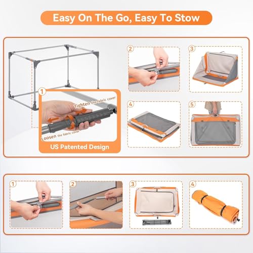 A 4 Pet Animal Cage in 30.0"L x 20.0"W x 19.0"H, Orange+Beige