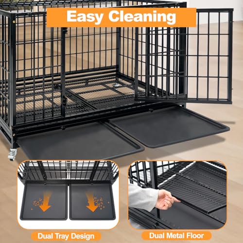 Homey Pet Animal Cage in 46.5"L x 28.5"W x 35.0"H, Black