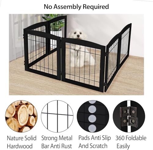 LZRS Temporary Gate in 24"Height-6 Panel, Black