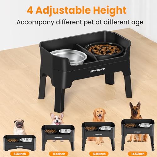 URPOWER Pet Feeder in Large, Matte Black
