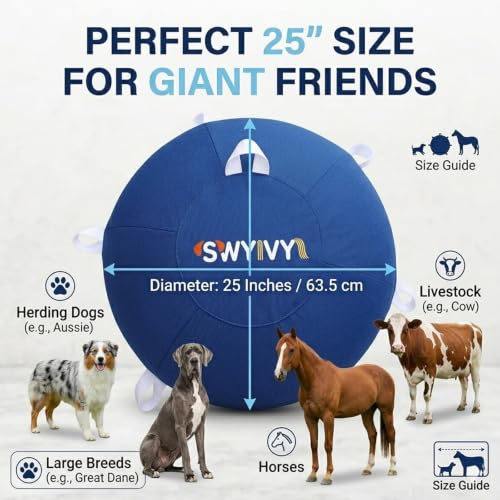 SWYIVY Recreation Ball in 25 Inch, Blue with Cover