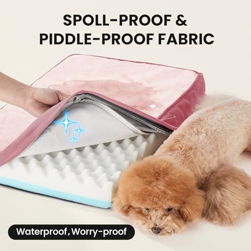OhGeni Pet Bed Mat in 24"x 16"x 3” (For Sprawling), 02-Pink