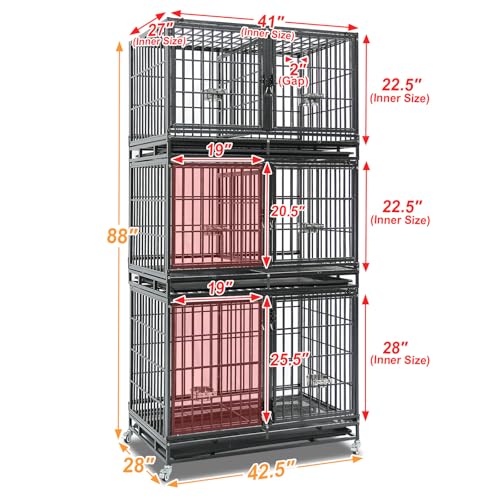Homey Pet Animal Cage in 42.5"L x 28.0"W x 88.0"H, Black
