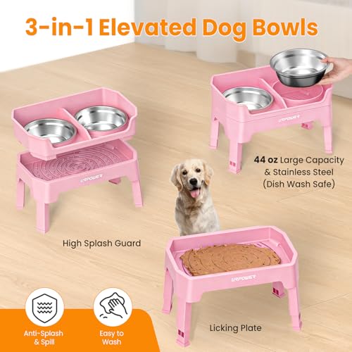 URPOWER Pet Feeder in Large, Pink