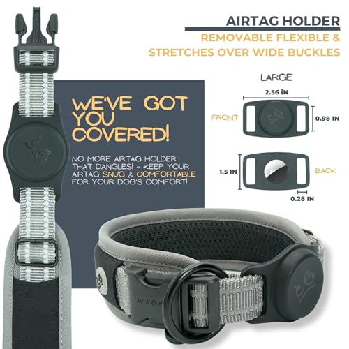 WaggyLife Animal Collar in L (21.7"-25.6"), Grey