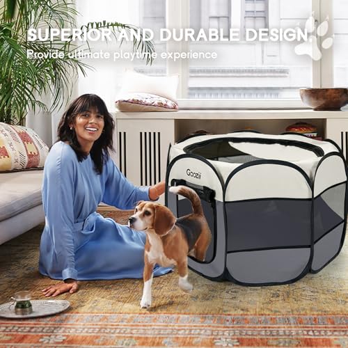 Goozii Pet Playpen in Beige-Grey