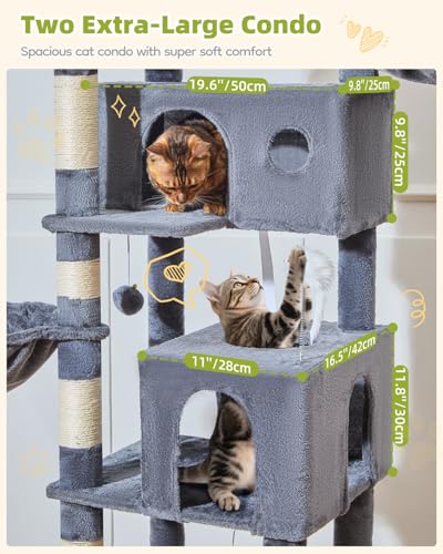 Taoqimiao Pet Activity Structure in 76 inch, Smoky Gray