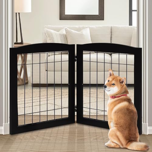 LZRS Temporary Gate in 24"Height-2 Panel, Black