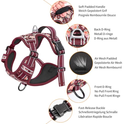 HEELE Animal Harness in S, Flower Burgundy