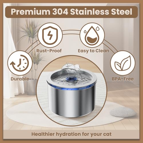Zvaiv Animal Water Dispenser in Silver+ 3 Filters + 3 Pump Sponges