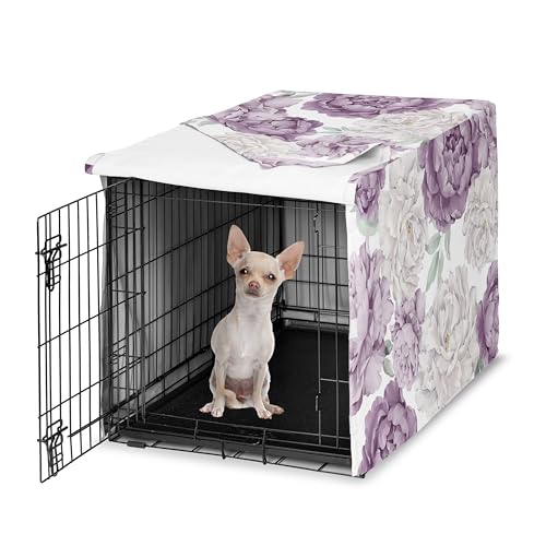 Sweet Jojo Designs Animal Cage in 24.0"L x 20.0"W x 18.5"H, Purple and Ivory Peony