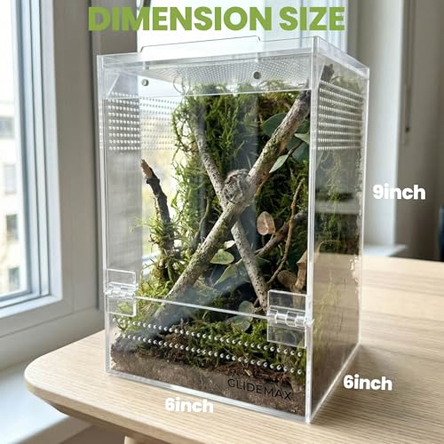 GlideMax Vivarium in 6x6x9inch, Clear