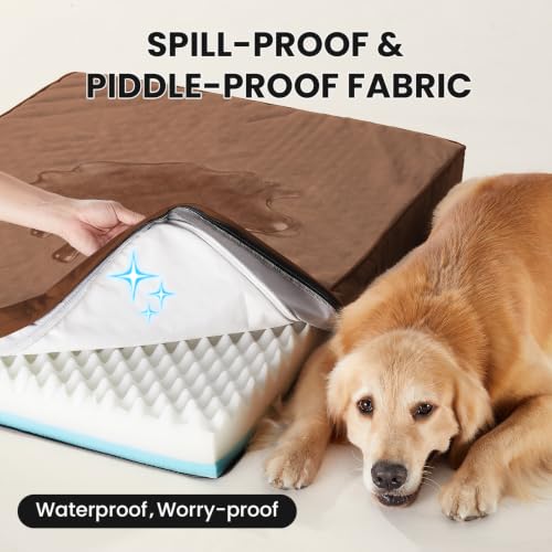 OhGeni Pet Bed Mat in 41" x 28" x 4" (For Crate), 04-Brown