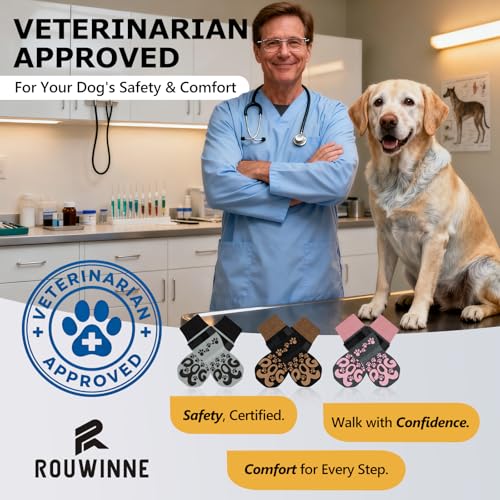 ROUWINNE Paw Hoof Protector in XS(Pack of 4), Black and Caramel