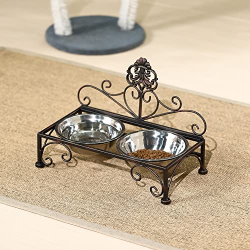 Aifeorzo Pet Feeder in 3.54" Height Black, black