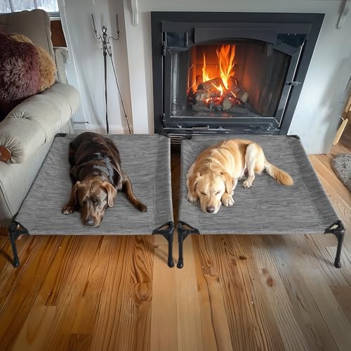 Veehoo Pet Bed Mat in 42.0"L x 30.0"W x 7.0"Th, 2Packs- Black Silver