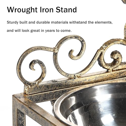 Aifeorzo Pet Feeder in 8.78" Height Antique Gold, antique gold