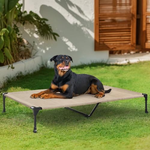 Veehoo Pet Bed Mat in 53.0"L x 37.0"W x 9.0"Th, Beige Coffee
