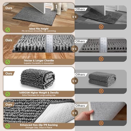 EHEYCIGA Pet Bed Mat in 24x16inch, Grey
