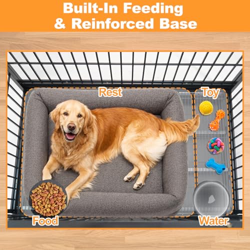 Homey Pet Animal Cage in 46.5"L x 28.5"W x 35.0"H, Black