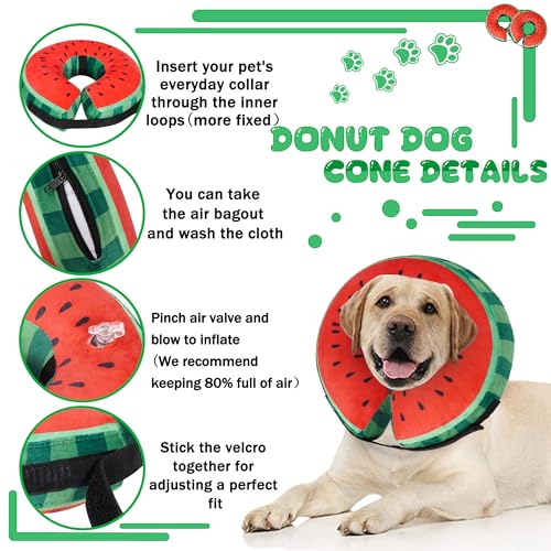 Cneo Animal Recovery Collar Cone in S（neck 4"-7"）, Watermelon