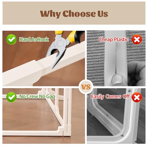 EVOTAILS Pet Playpen in 24"-1 Door+1 Panel, White