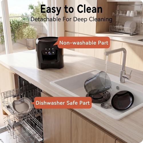 Centvicam Pet Feeder in 6L cat food storage container, Black