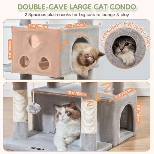 Taoqimiao Pet Activity Structure in 79 inch, Light Gray