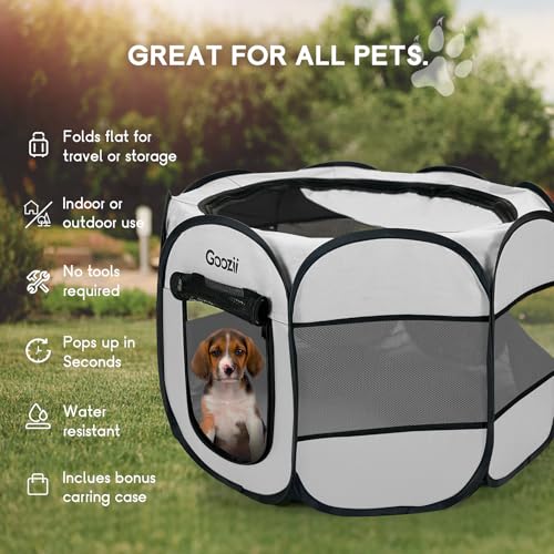 Goozii Pet Playpen in Light Grey